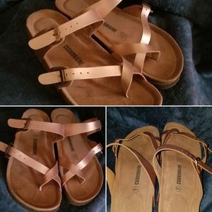 Rose Gold Footbed Sandals